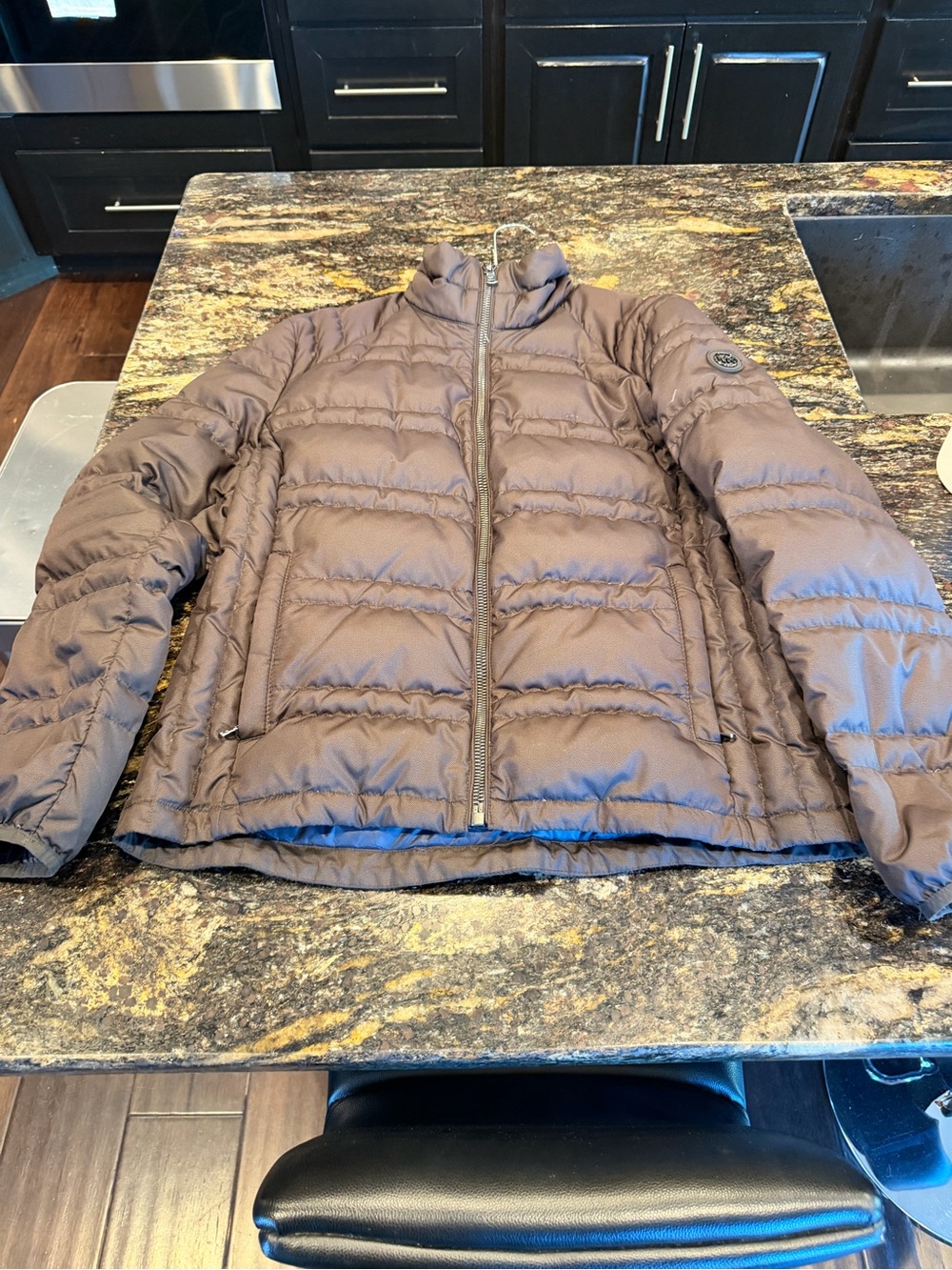 Michael Kors Men's Brown Quilted Puffer Jacket
